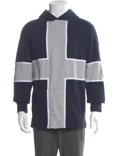 Pre-owned Kith Crew Neck Long Sleeve Hoodie In Blue