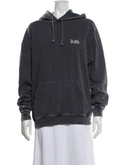 Pre-owned Kith Crew Neck Long Sleeve Hoodie In Blue