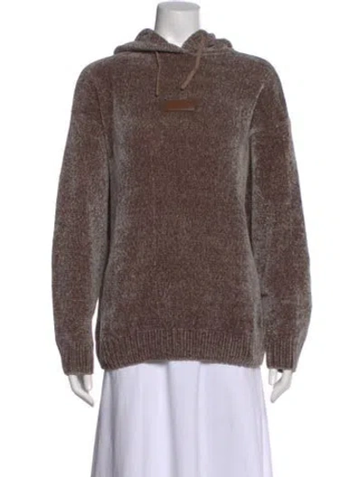 Pre-owned Kith Crew Neck Long Sleeve Hoodie In Brown