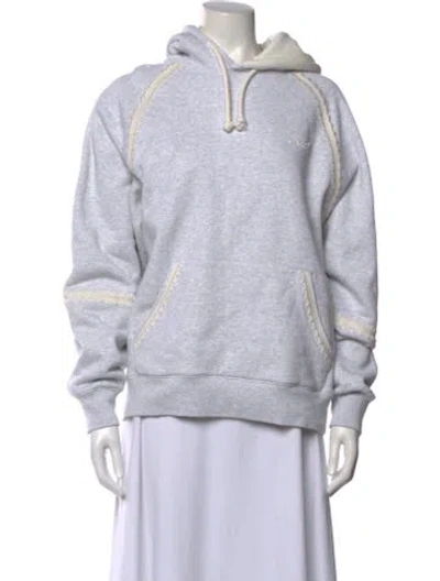 Pre-owned Kith Crew Neck Long Sleeve Hoodie In Gray