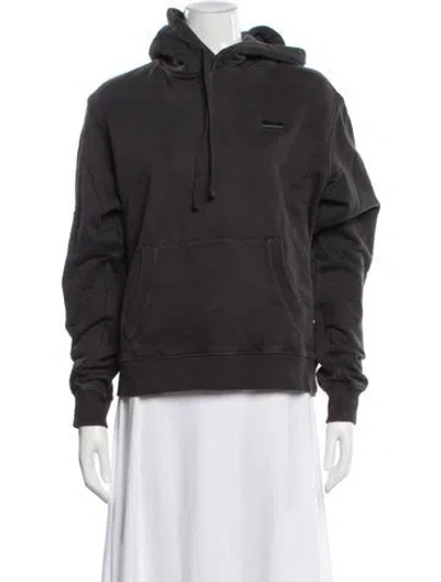 Pre-owned Kith Crew Neck Long Sleeve Hoodie In Gray