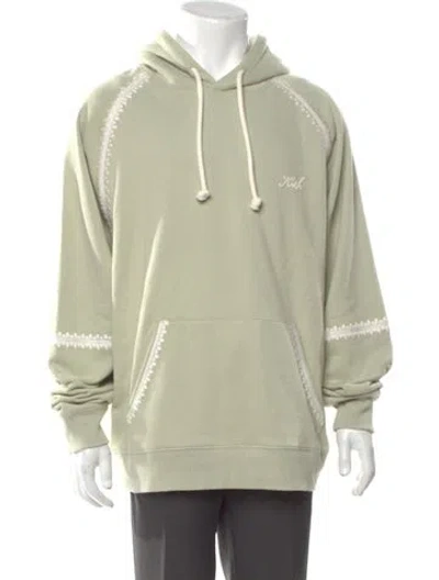 Pre-owned Kith Crew Neck Long Sleeve Hoodie In Green