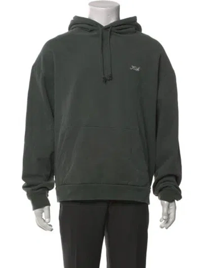 Pre-owned Kith Crew Neck Long Sleeve Hoodie In Green
