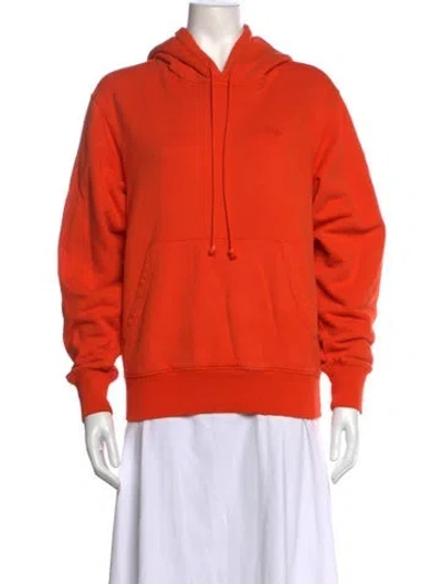 Pre-owned Kith Crew Neck Long Sleeve Hoodie In Orange