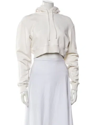 Pre-owned Kith Crew Neck Long Sleeve Hoodie In White