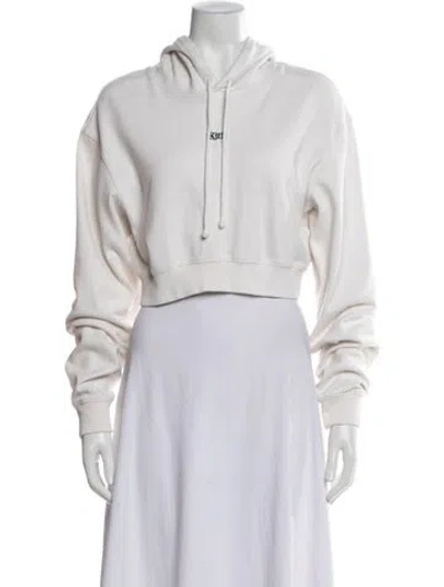 Pre-owned Kith Crew Neck Long Sleeve Hoodie In White