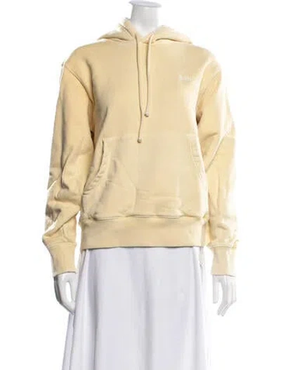 Pre-owned Kith Crew Neck Long Sleeve Hoodie In Yellow