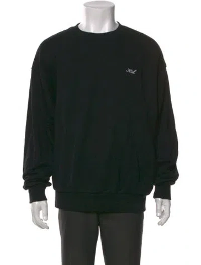 Pre-owned Kith Crew Neck Long Sleeve Pullover In Black