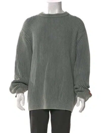 Pre-owned Kith Crew Neck Long Sleeve Pullover In Green