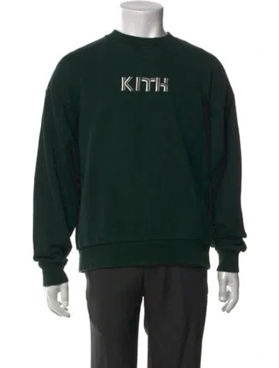 Pre-owned Kith Crew Neck Long Sleeve Pullover In Green