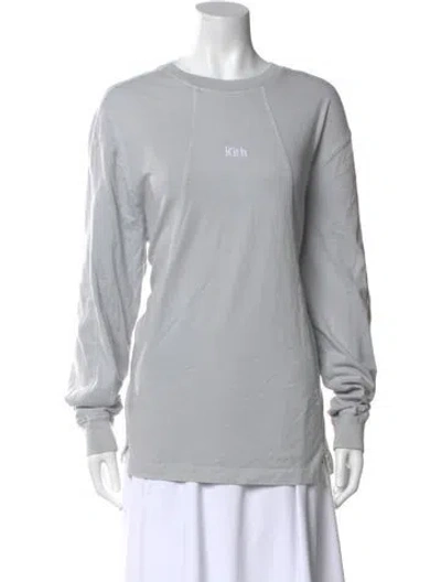 Pre-owned Kith Crew Neck Long Sleeve Sweatshirt In Blue
