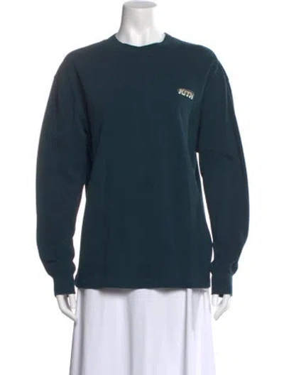 Pre-owned Kith Crew Neck Long Sleeve Sweatshirt In Blue