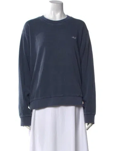 Pre-owned Kith Crew Neck Long Sleeve Sweatshirt In Blue