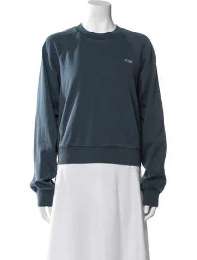 Pre-owned Kith Crew Neck Long Sleeve Sweatshirt In Blue
