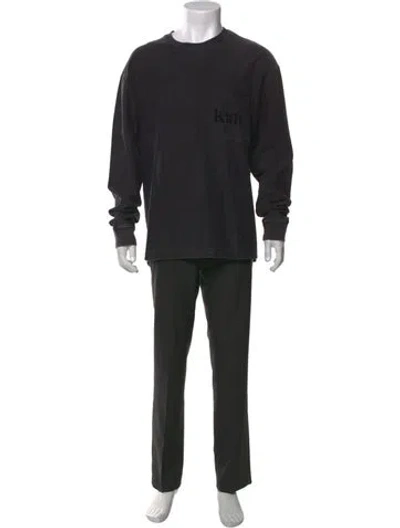 Pre-owned Kith Crew Neck Long Sleeve Sweatshirt In Gray