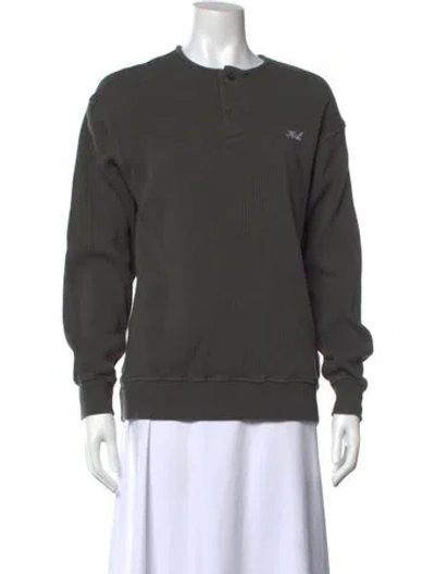 Pre-owned Kith Crew Neck Long Sleeve Sweatshirt In Green