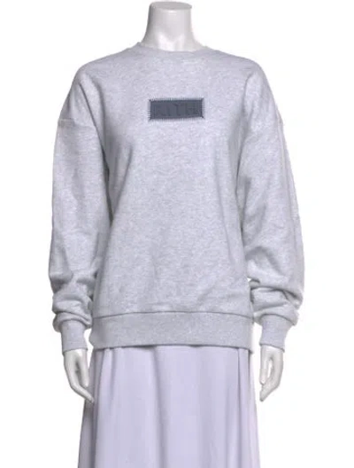 Pre-owned Kith Crew Neck Long Sleeve Sweatshirt In Grey
