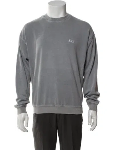 Pre-owned Kith Crew Neck Long Sleeve Sweatshirt In Grey