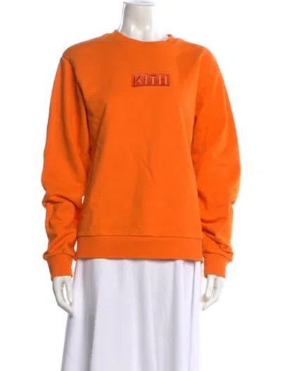 Pre-owned Kith Crew Neck Long Sleeve Sweatshirt In Orange