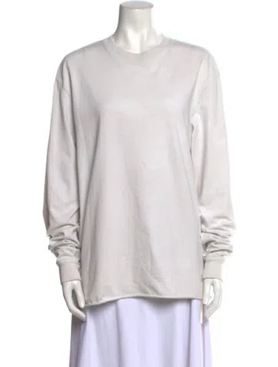 Pre-owned Kith Crew Neck Long Sleeve Sweatshirt In White