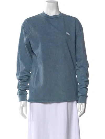 Pre-owned Kith Crew Neck Long Sleeve Top In Blue