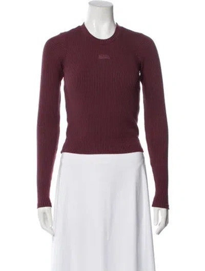 Pre-owned Kith Crew Neck Long Sleeve Top In Burgundy