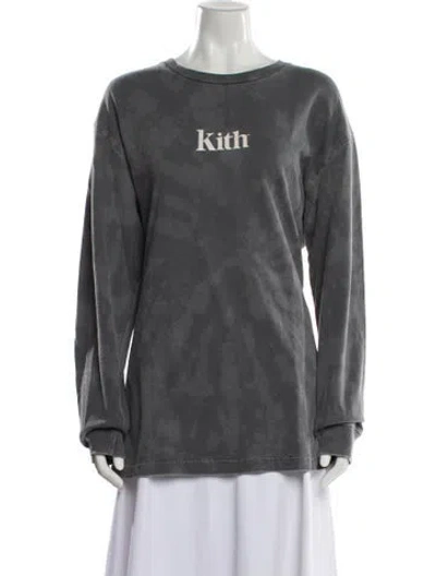 Pre-owned Kith Crew Neck Long Sleeve T-shirt In Gray