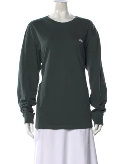 Pre-owned Kith Crew Neck Long Sleeve T-shirt In Green