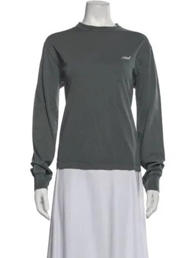 Pre-owned Kith Crew Neck Long Sleeve T-shirt In Grey