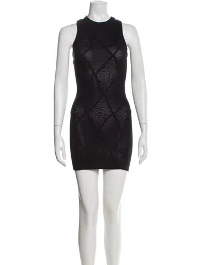 Pre-owned Kith Crew Neck Mini Dress In Black