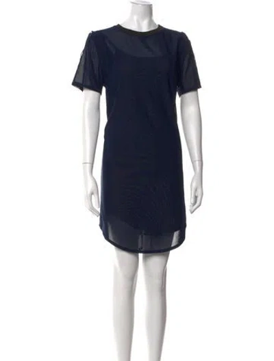 Pre-owned Kith Crew Neck Mini Dress In Blue