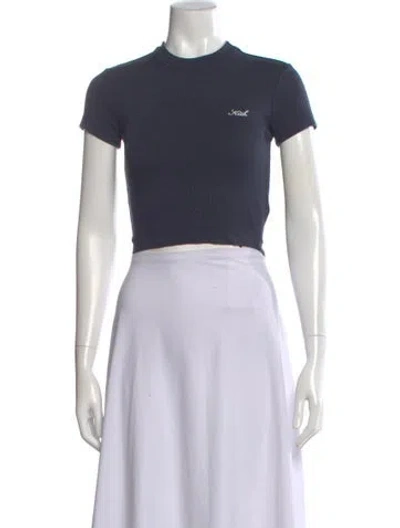 Pre-owned Kith Crew Neck Short Sleeve Crop Top In Black