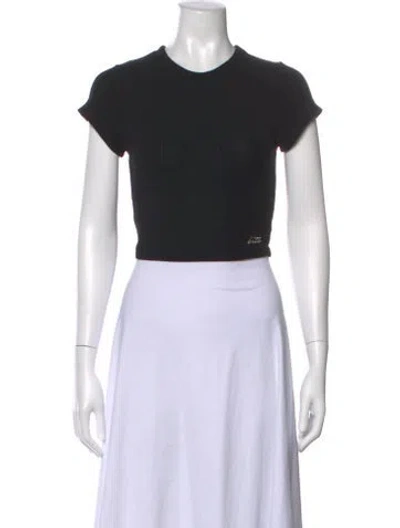 Pre-owned Kith Crew Neck Short Sleeve Crop Top In Black