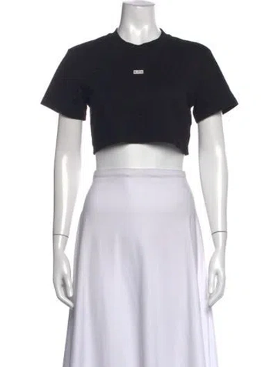 Pre-owned Kith Crew Neck Short Sleeve Crop Top In Black