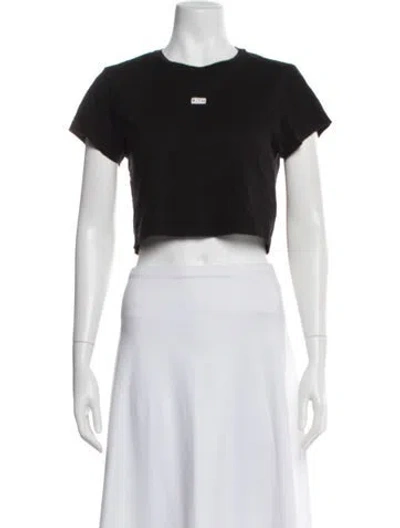 Pre-owned Kith Crew Neck Short Sleeve Crop Top In Black