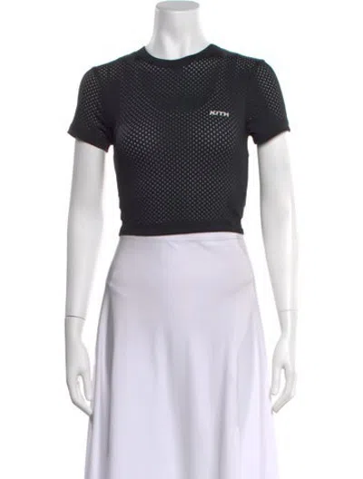 Pre-owned Kith Crew Neck Short Sleeve Crop Top In Black