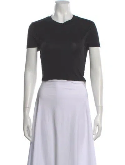 Pre-owned Kith Crew Neck Short Sleeve Crop Top In Gray