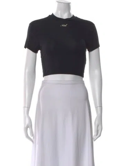 Pre-owned Kith Crew Neck Short Sleeve Crop Top In Gray