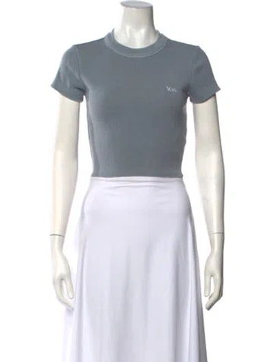 Pre-owned Kith Crew Neck Short Sleeve Crop Top In Grey