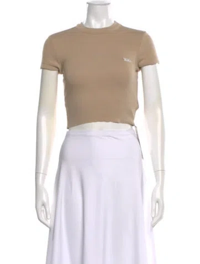 Pre-owned Kith Crew Neck Short Sleeve Crop Top In Neutral