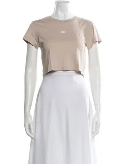 Pre-owned Kith Crew Neck Short Sleeve Crop Top In Neutral