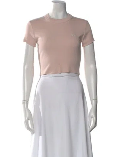 Pre-owned Kith Crew Neck Short Sleeve Crop Top In Neutral