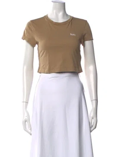 Pre-owned Kith Crew Neck Short Sleeve Crop Top In Neutrals