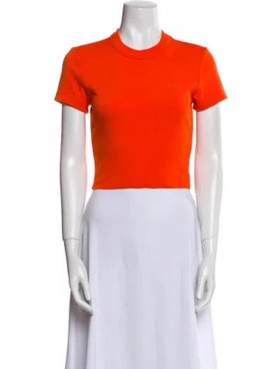 Pre-owned Kith Crew Neck Short Sleeve Crop Top In Orange