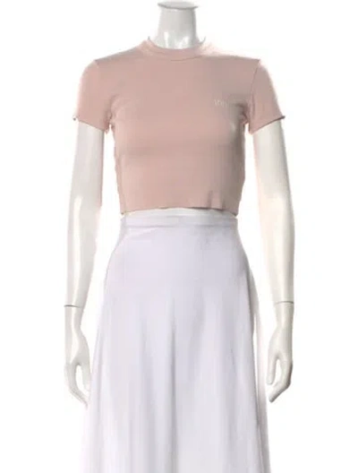 Pre-owned Kith Crew Neck Short Sleeve Crop Top In Pink