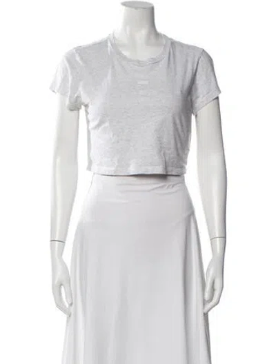 Pre-owned Kith Crew Neck Short Sleeve Crop Top In White