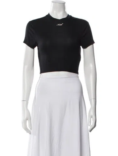 Pre-owned Kith Crew Neck Short Sleeve Crop Top In White