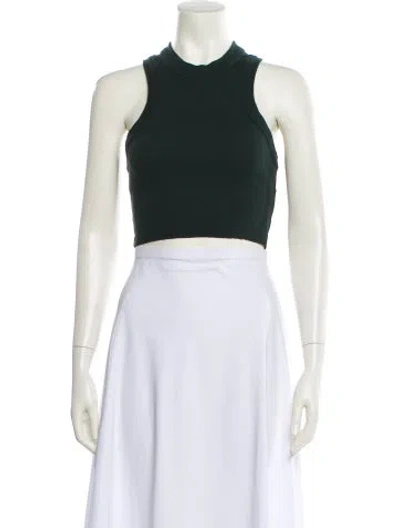 Pre-owned Kith Crew Neck Sleeveless Crop Top In Green