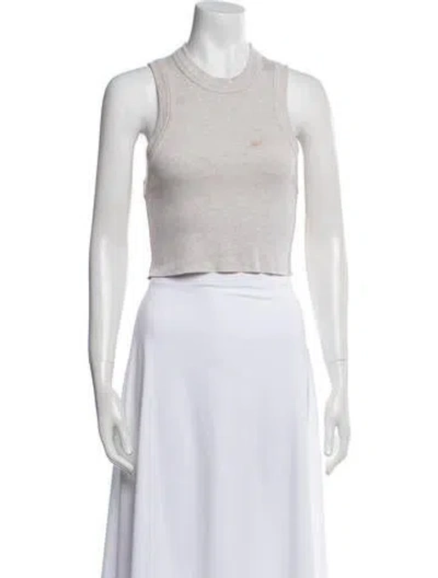Pre-owned Kith Crew Neck Sleeveless Crop Top In Neutral