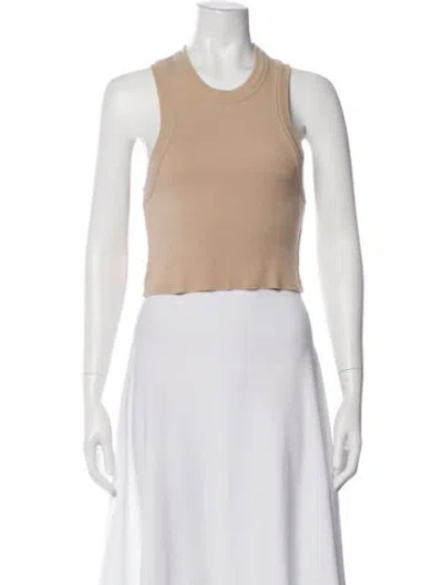 Pre-owned Kith Crew Neck Sleeveless Crop Top In Neutral